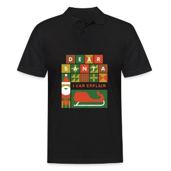 Lieber Weihnachtsmann, ich kann lustiges Weihnachtsgeschenk erklären - Männer Poloshirt - Schwarz - Vorne - Kai (181cm)