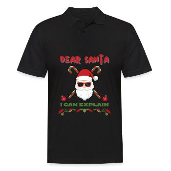 Dear Santa I Can Explain Bad Behavior Funny - Men's Polo Shirt - black - Front - Kai (181cm)