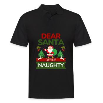 Weihnachtsferienzeit Lieber Weihnachtsmann Definiere Frech - Männer Poloshirt - Schwarz - Vorne - Kai (181cm)