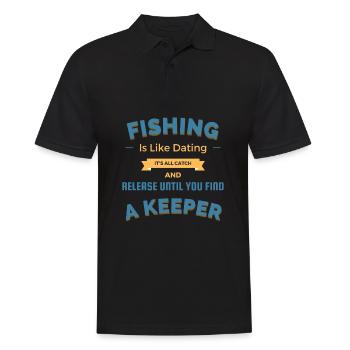 Angeln ist wie Dating Es ist alles Fangen und Freilassen - Männer Poloshirt - Schwarz - Vorne - Kai (181cm)