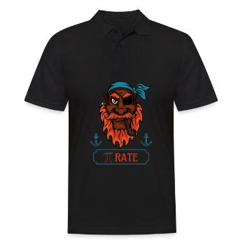 Pi Rate Mathematik und Piratenliebhaber Design für Pi Day - Männer Poloshirt - Schwarz - Vorne - Kai (181cm)