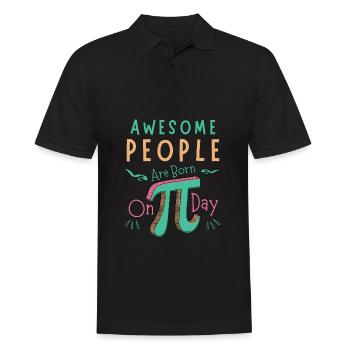 Awesome People Are Born On Pi Day - Men's Polo Shirt - black - Front - Kai (181cm)