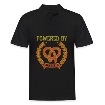 Powered By Brezeln, National Pretzel Day - Männer Poloshirt - Schwarz - Vorne - Kai (181cm)