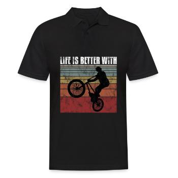 Life is better with BMX Bike Bike Gift - Men's Polo Shirt - black - Front - Kai (181cm)