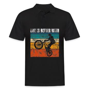 Life is better with BMX Bike Bike Gift - Men's Polo Shirt - black - Front - Kai (181cm)