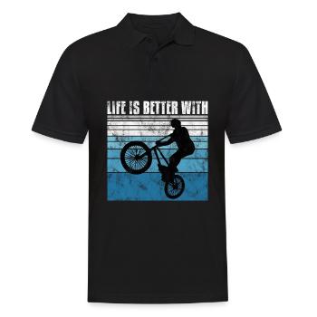 Life is better with BMX Bike Bike Gift - Men's Polo Shirt - black - Front - Kai (181cm)