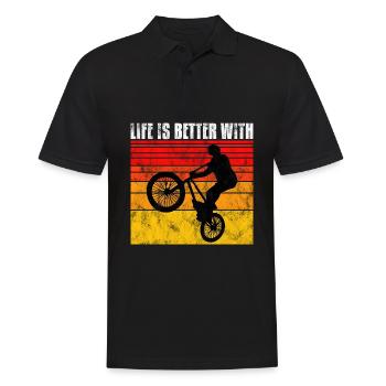 Life is better with BMX Bike Bike Gift - Men's Polo Shirt - black - Front - Kai (181cm)