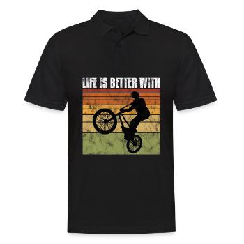 Life is better with BMX Bike Bike Gift - Men's Polo Shirt - black - Front - Kai (181cm)
