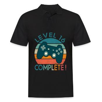 Level 16 cadeau jeux vidéo Anniversaire 16 ans - Polo Homme - noir - Devant - Kai (181cm)