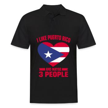 Puerto Rico | Puerto Ricaner Flagge Geschenkideen - Männer Poloshirt - Schwarz - Vorne - Kai (181cm)