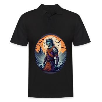 Gruseliges Halloween-partykostüm Zombie-krieger - Polo Homme - noir - Devant - Kai (181cm)
