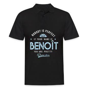 Benoit personalisierte T-Shirt Vorname Geschenk Benoit - Männer Poloshirt - Schwarz - Vorne - Kai (181cm)