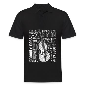 Kontrabass Kontrabassist Geschenk Typografie - Männer Poloshirt - Schwarz - Vorne - Kai (181cm)