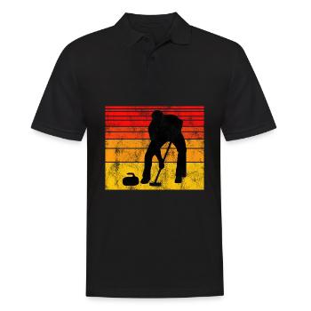 Curling sur glace Curling Retro Cadeau - Polo Homme - noir - Devant - Kai (181cm)