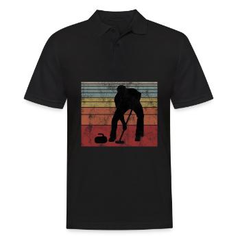 Curling sur glace Curling Retro Cadeau - Polo Homme - noir - Devant - Kai (181cm)