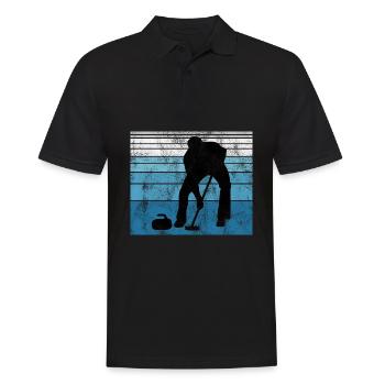 Curling sur glace Curling Retro Cadeau - Polo Homme - noir - Devant - Kai (181cm)
