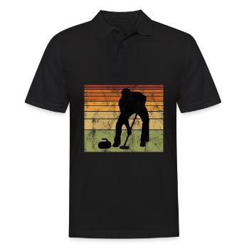 Curling sur glace Curling Retro Cadeau - Polo Homme - noir - Devant - Kai (181cm)