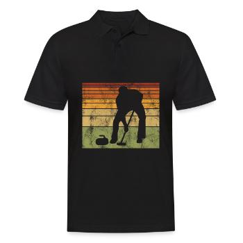 Curling sur glace Curling Retro Cadeau - Polo Homme - noir - Devant - Kai (181cm)