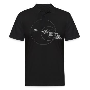 What I think ... what People actually understand - Männer Poloshirt - Schwarz - Vorne - Kai (181cm)