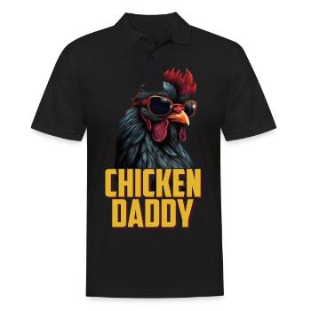 Poulet Papa Poulets Fête des pères Volaille Éleveur Coq - Polo Homme - noir - Devant - Kai (181cm)
