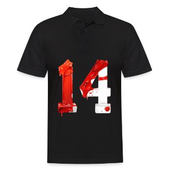 NON. 14 NUMÉRO 14 ROUGE BLANC 14E ANNIVERSAIRE - Polo Homme - noir - Devant - Kai (181cm)