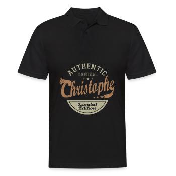 CHRISTOPHE prénom cadeau T shirt personnalisé - Polo Homme - noir - Devant - Kai (181cm)
