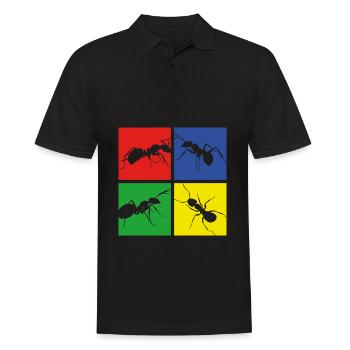 Ameisen - Männer Poloshirt - Schwarz - Vorne - Kai (181cm)