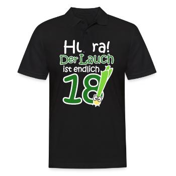 18. Geburtstag Lauch Lustiger Spruch Hurra! - Männer Poloshirt - Schwarz - Vorne - Kai (181cm)