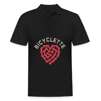 bicyclette j aime vélo velo - Polo Homme - noir - Devant - Kai (181cm)