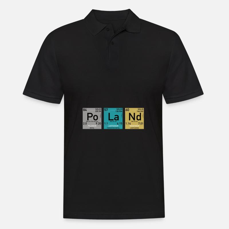 Nerd Elements Poland funy - Männer Poloshirt - Schwarz