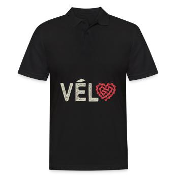 j aime le vélo velo vélos velos - Polo Homme - noir - Devant - Kai (181cm)