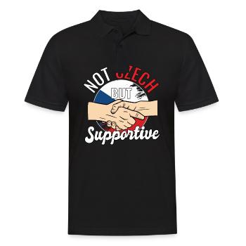 Pas tchèque mais un voyageur de pays favorable tchèque - Polo Homme - noir - Devant - Kai (181cm)