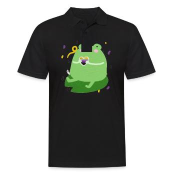 Sweet frog with non-binary pride flag colors - Men's Polo Shirt - black - Front - Kai (181cm)