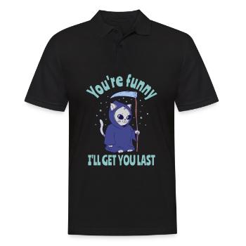 Drôle Grim Reaper Cat Costume d’Halloween - Polo Homme - noir - Devant - Kai (181cm)