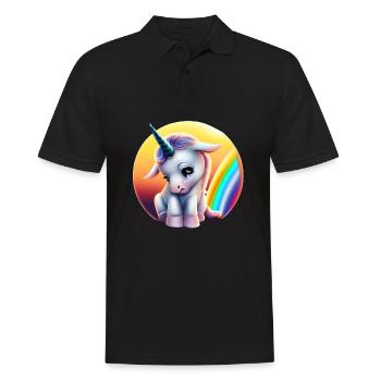 Dépression Licorne Triste Arc-en-ciel - Polo Homme - noir - Devant - Kai (181cm)