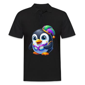 Cute Mardi Gras Penguin Disguise Carnival - Men's Polo Shirt - black - Front - Kai (181cm)