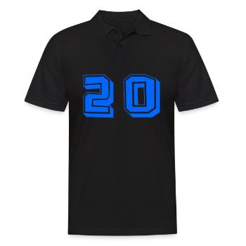 20. 20 YEARS. 20th ANNIVERSARY. 20 YEARS ANNIVERSARY. - Men's Polo Shirt - black - Front - Kai (181cm)
