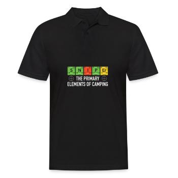 Nerd geek gamer sniper camping funny elements - Men's Polo Shirt - black - Front - Kai (181cm)