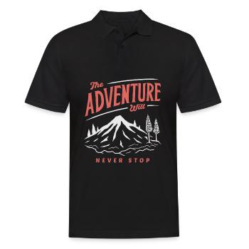 Van Life Aventure Camper - Polo Homme - noir - Devant - Kai (181cm)