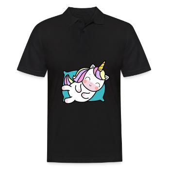 Licorne sur oreiller idée cadeau mignon - Polo Homme - noir - Devant - Kai (181cm)
