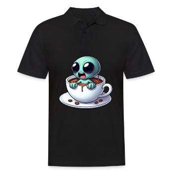 Alien Alien Buveur de café Caféine - Polo Homme - noir - Devant - Kai (181cm)
