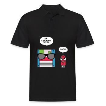 USB-Diskette Ich bin dein Vater T-Shirt, Geek - Männer Poloshirt - Schwarz - Vorne - Kai (181cm)