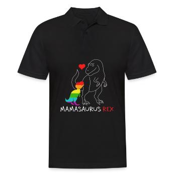Mamasaurus Rex | Mutter | Neue Mama Regenbogen queer - Männer Poloshirt - Schwarz - Vorne - Kai (181cm)