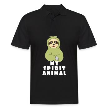 Cute Sloth Tshirt Design My Spirit Animal - Men's Polo Shirt - black - Front - Kai (181cm)