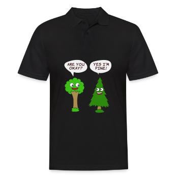 Belle conception de T-shirt d'arbre de nature êtes-vous d'accord? - Polo Homme - noir - Devant - Kai (181cm)