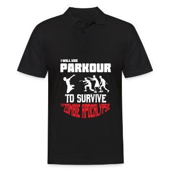 Awesome and Cool Parkour Tshirt Design Parkour to - Men's Polo Shirt - black - Front - Kai (181cm)