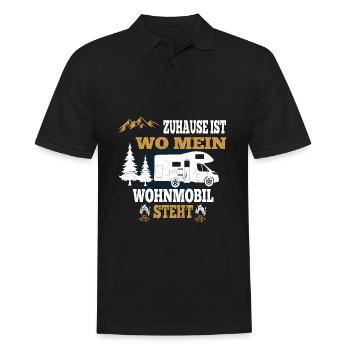 Zuhause ist wo mein Wohnmobil steht - Männer Poloshirt - Schwarz - Vorne - Kai (181cm)