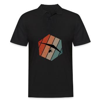 Hang Glider Aviator Extreme Athlete Vintage - Men's Polo Shirt - black - Front - Kai (181cm)