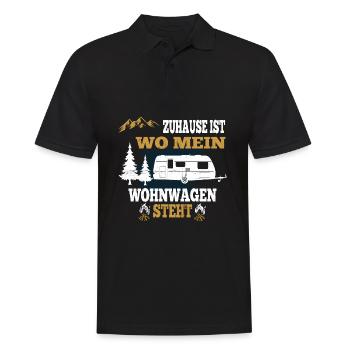 Zuhause ist wo mein Wohnwagen steht - Männer Poloshirt - Schwarz - Vorne - Kai (181cm)