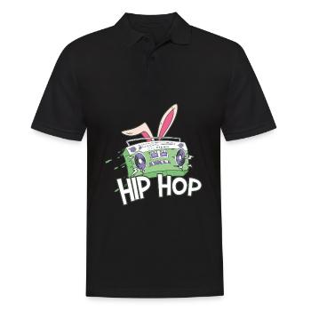 Retro Hiphop Radio Drôle Jour de Pâques - Polo Homme - noir - Devant - Kai (181cm)